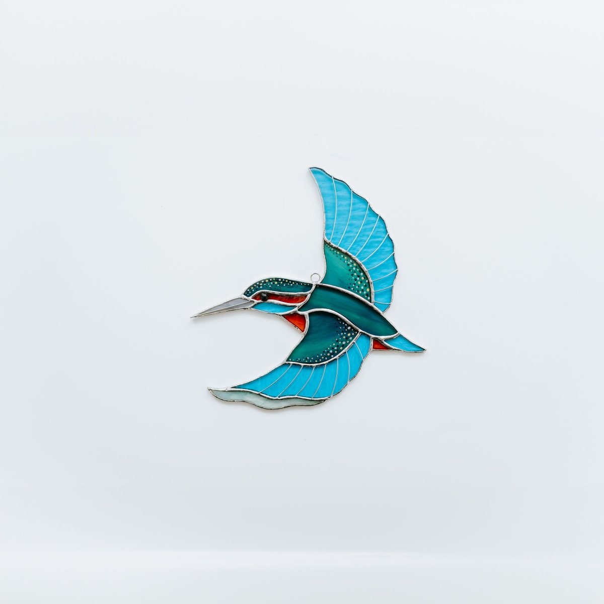 suncatcher suncatcher stained_glass Kingfisher bird Stained glass - Suncatcher Hangings Decor 7x5 inch