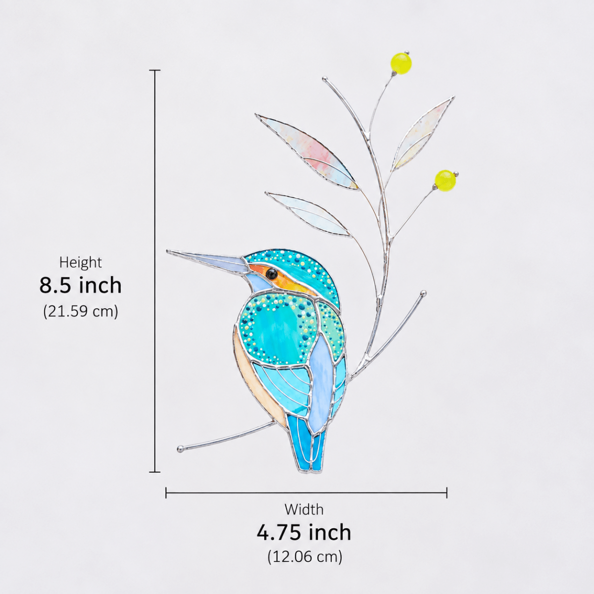 suncatcher Top product stained_glass Kingfisher Stained Glass Bird Suncatcher Window Decor