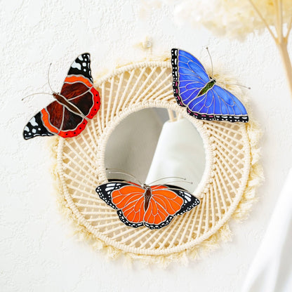 suncatcher butterfly stained_glass Monarch Butterfly Stained Glass Clip – Unique Gift for Plant Lovers, Home & Window Decor✨