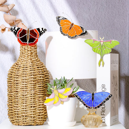 suncatcher butterfly stained_glass Monarch Butterfly Stained Glass Clip – Unique Gift for Plant Lovers, Home & Window Decor✨