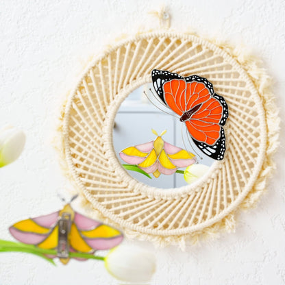 suncatcher butterfly stained_glass Monarch Butterfly Stained Glass Clip – Unique Gift for Plant Lovers, Home & Window Decor✨