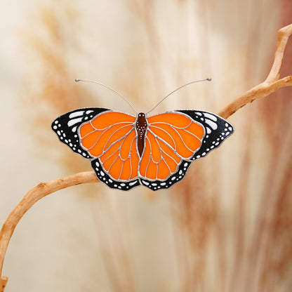 suncatcher butterfly stained_glass Monarch Butterfly Stained Glass Clip – Unique Gift for Plant Lovers, Home & Window Decor✨