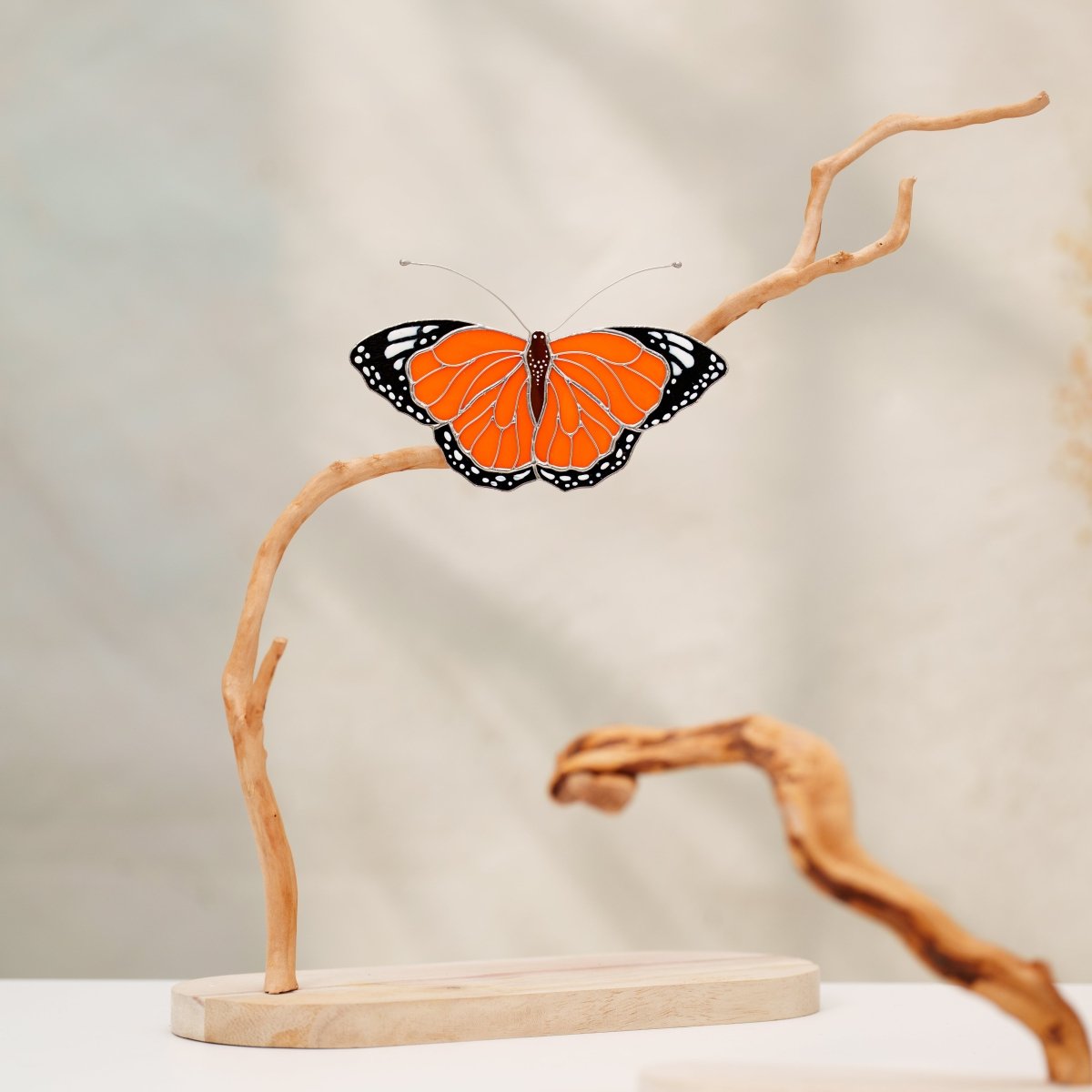 suncatcher butterfly stained_glass Monarch Butterfly Stained Glass Clip – Unique Gift for Plant Lovers, Home & Window Decor✨