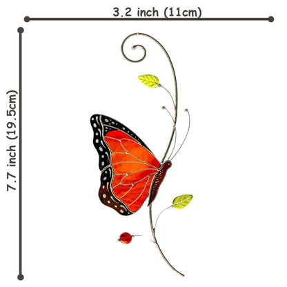 suncatcher stained_glass Monarch Butterfly Stained Glass Suncatcher – Window Hanging Decor
