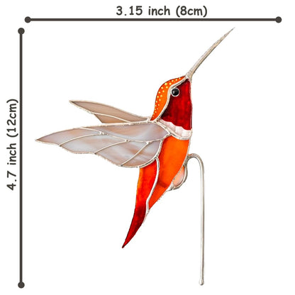 suncatcher Top product stained_glass Orange Hummingbird Stained Glass - Suncatcher Planter Decor4.7x3.15 inch