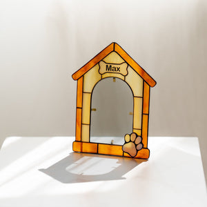 suncatcher stained_glass Personalized Stained Glass Dog House Photo Frame