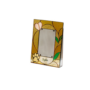 suncatcher stained_glass Personalized Stained Glass Pet Photo Frame