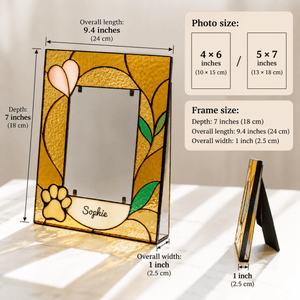 suncatcher stained_glass Personalized Stained Glass Pet Photo Frame