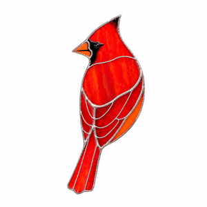 suncatcher Bird stained_glass Red Cardinal Stained Glass Bird Clip Decor