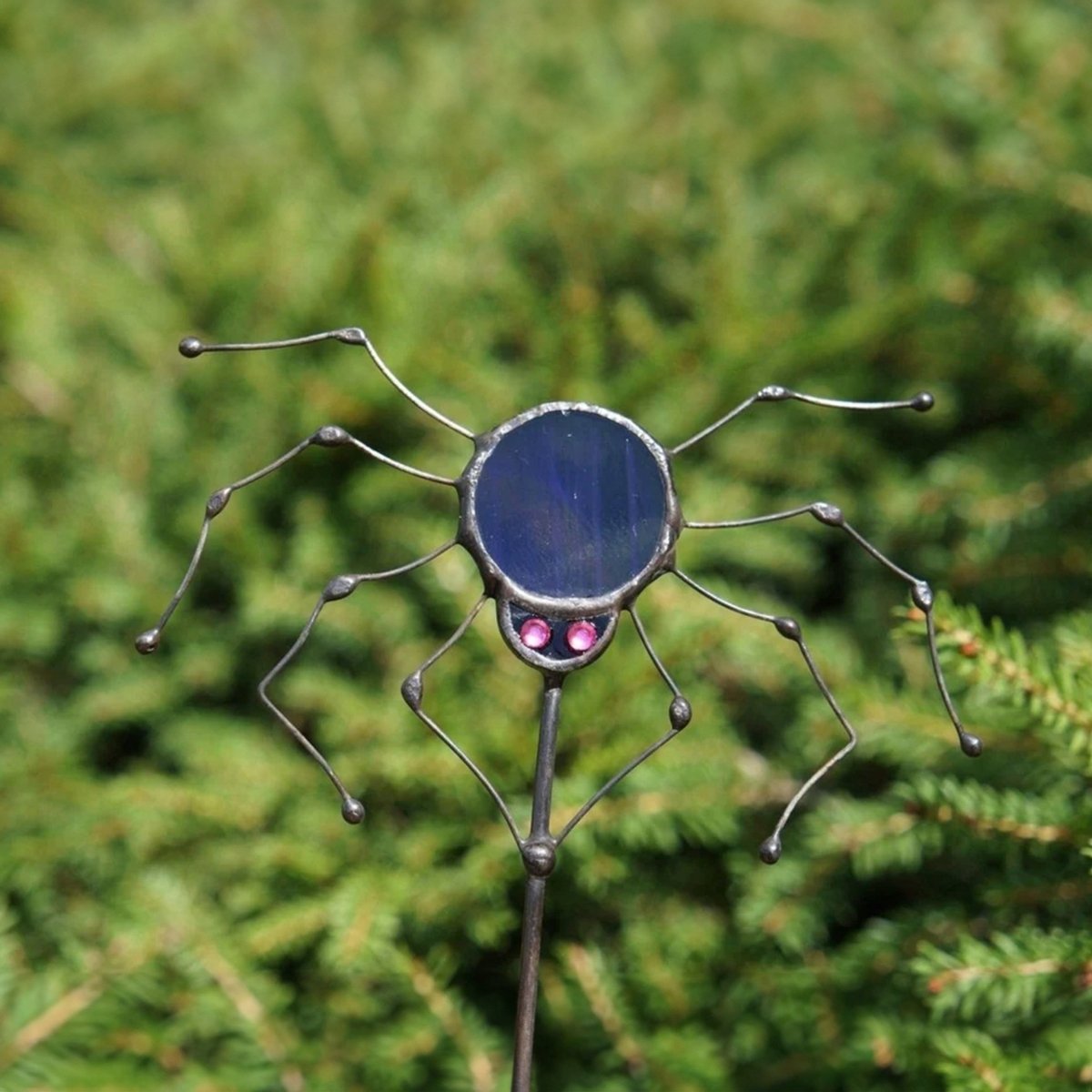 suncatcher Halloween stained_glass Spider Stained Glass - Suncatcher Plant Stake Decor