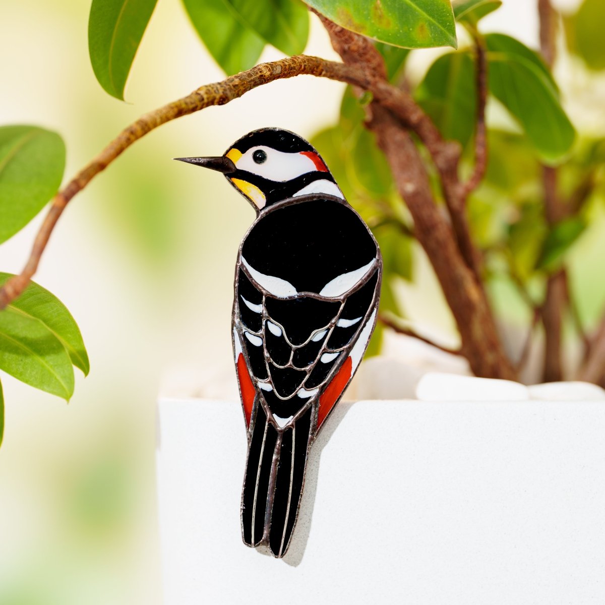 suncatcher Bird stained_glass Stained Glass Bird Clip for Plants – Clip - On Suncatcher, Window Decor, Gift Idea ✨