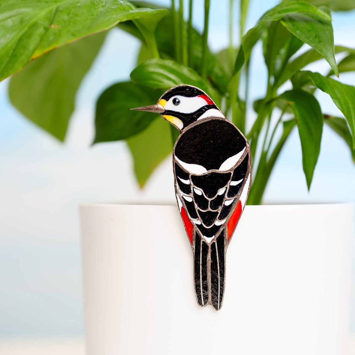 suncatcher Bird stained_glass Stained Glass Bird Clip for Plants – Clip - On Suncatcher, Window Decor, Gift Idea ✨