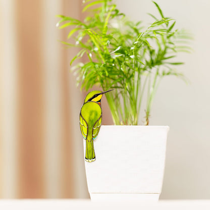 suncatcher Bird stained_glass Stained Glass Bird Clip – Unique Gift for Plant Lovers, Home Decor Accent ✨