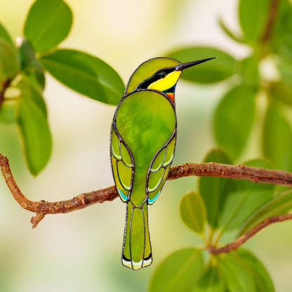 suncatcher Bird stained_glass Stained Glass Bird Clip – Unique Gift for Plant Lovers, Home Decor Accent ✨