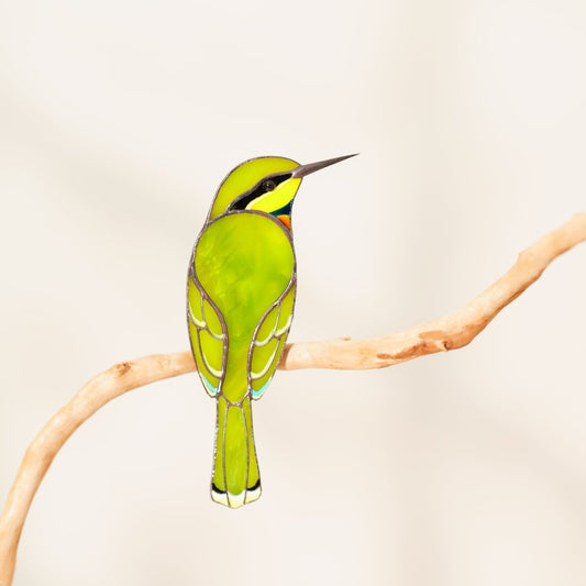 suncatcher Bird stained_glass Stained Glass Bird Clip – Unique Gift for Plant Lovers, Home Decor Accent ✨