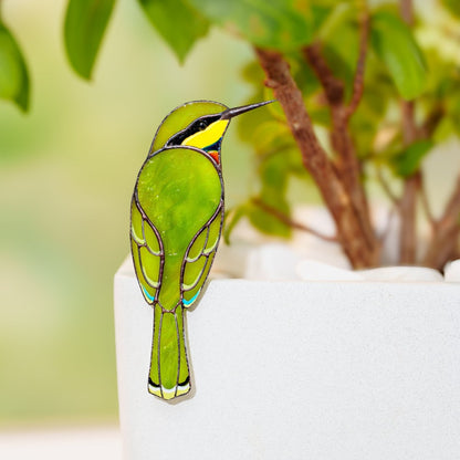 suncatcher Bird stained_glass Stained Glass Bird Clip – Unique Gift for Plant Lovers, Home Decor Accent ✨