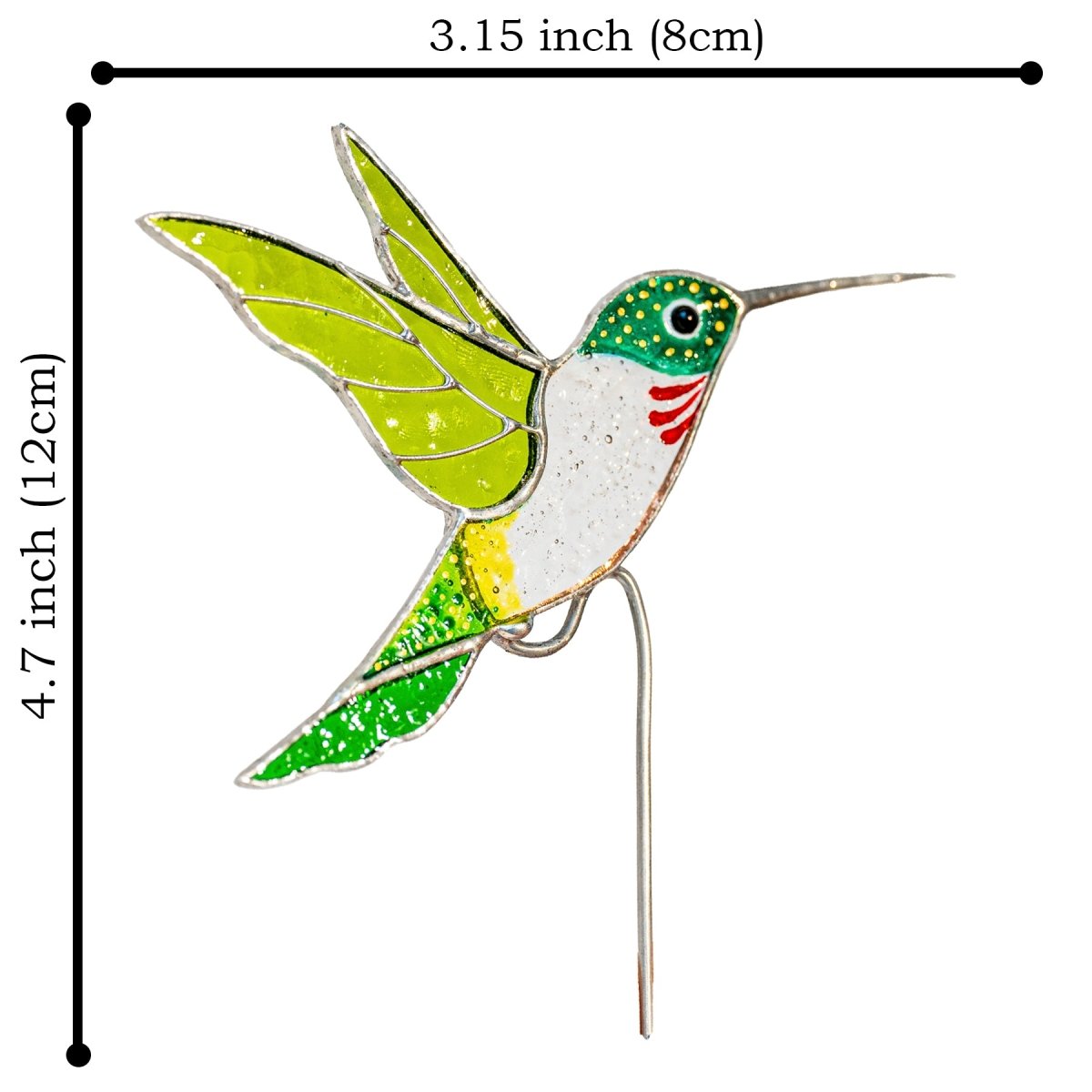 suncatcher Beveled stained_glass Stained Glass Hummingbird - Suncatcher Planter Decor 4.7х3.15 inch