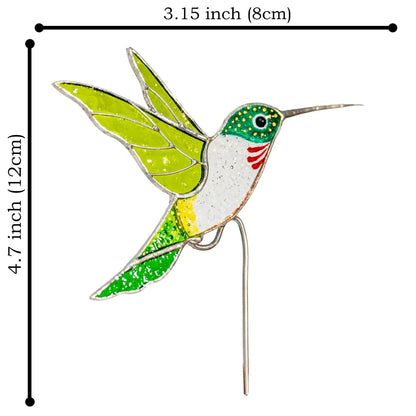 suncatcher Beveled stained_glass Stained Glass Hummingbird - Suncatcher Planter Decor 4.7х3.15 inch