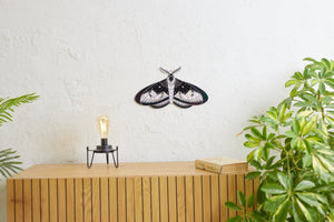suncatcher stained_glass Stained Glass Moth Wall Decor with Mountain Design