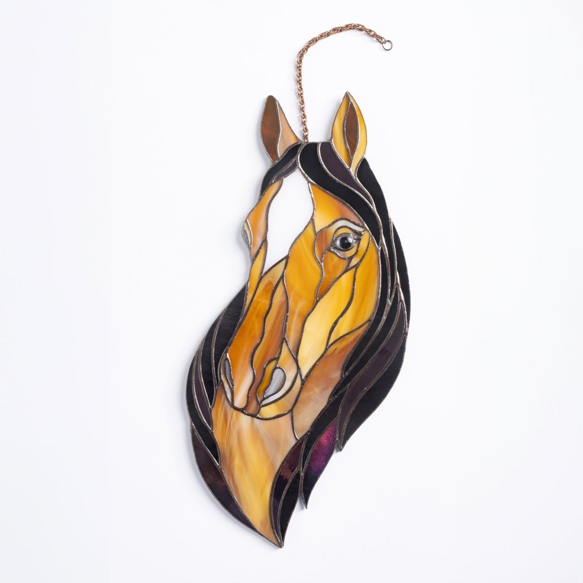 suncatcher suncatcher stained_glass Stained glass window Horse - Suncatcher pot decor