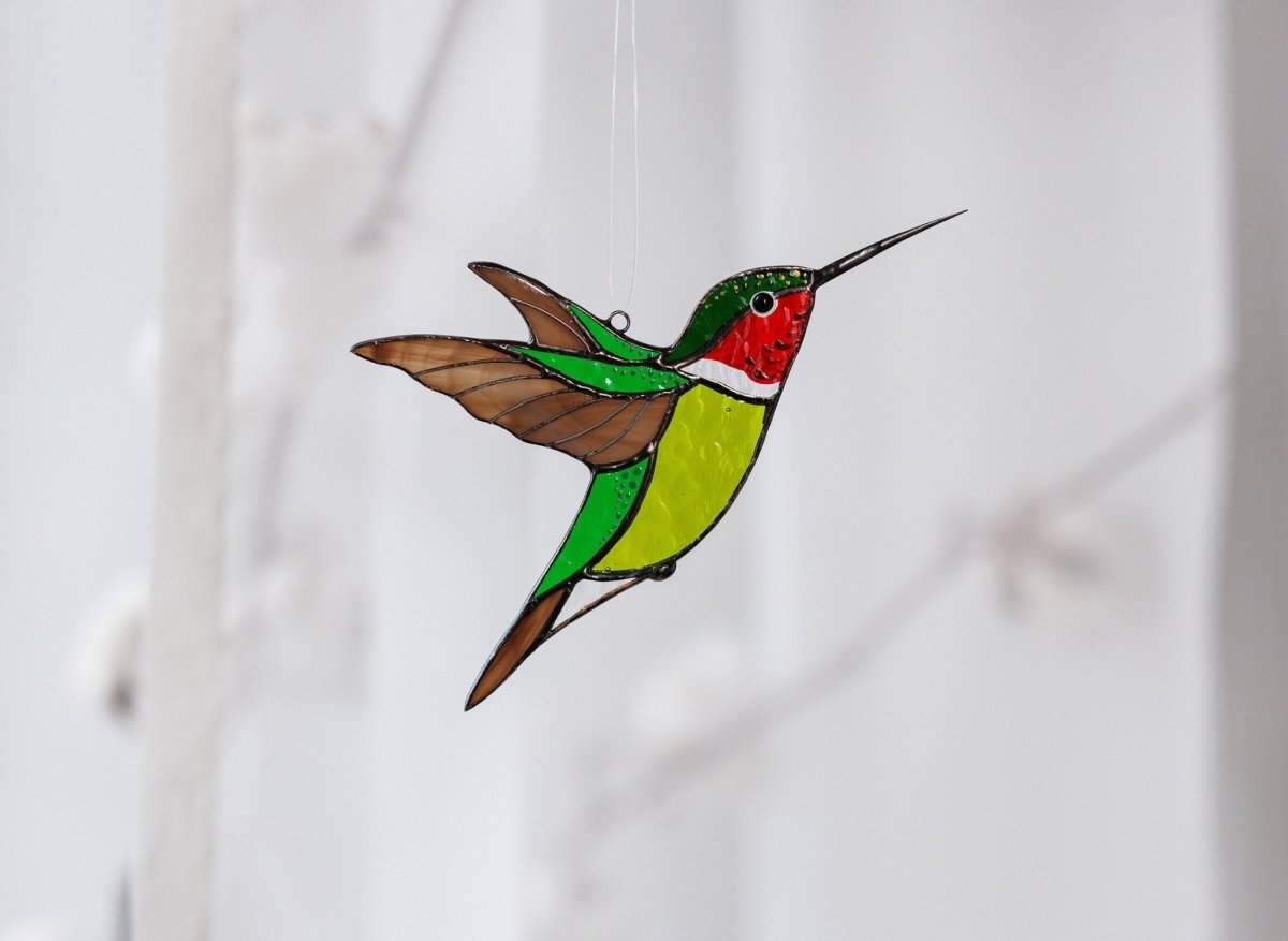 Stained glass hummingbird online suncatcher