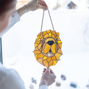 _stained_glass_from_Vitrage_art_Dog portrait wall hanging