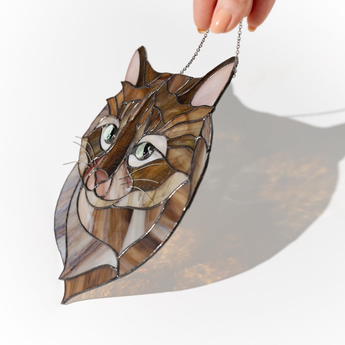 _stained_glass_from_Vitrage_art_Stained glass Cat portrait cat lover gift