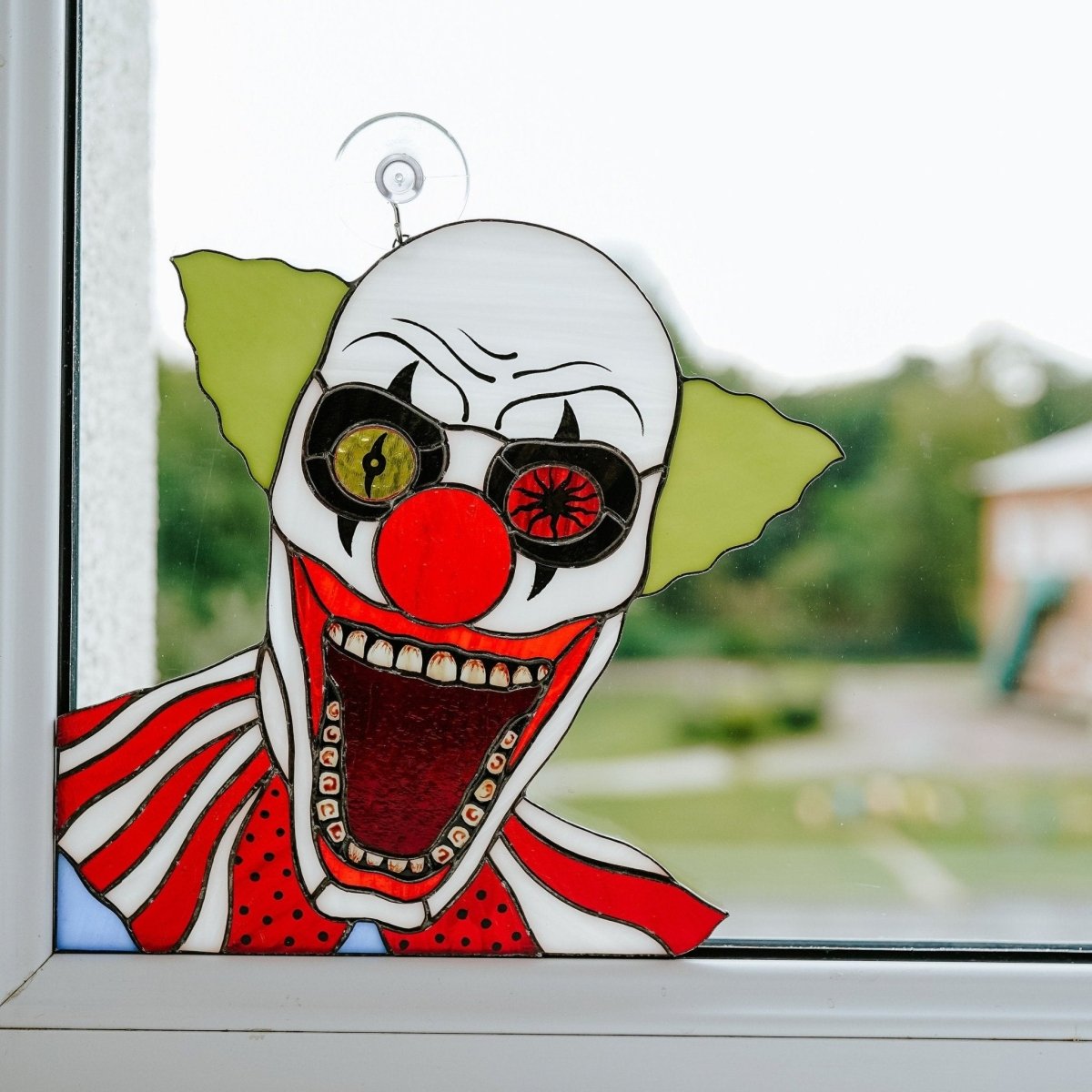 Creepy Killer Clown Stained Glass Suncatcher – VitrageArtSouvenirs