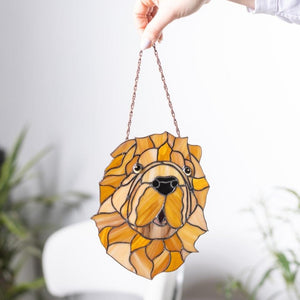 _stained_glass_from_Vitrage_art_Dog portrait wall hanging