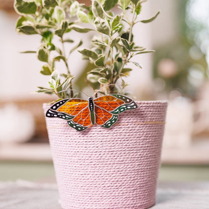 suncatcher stained_glass Stained Glass Monarch Butterfly - Suncatcher pot decor